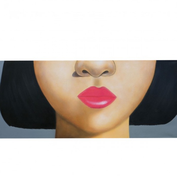YUKI HAND PAINTED CANVAS | GIRL WITH PINK LIPS
