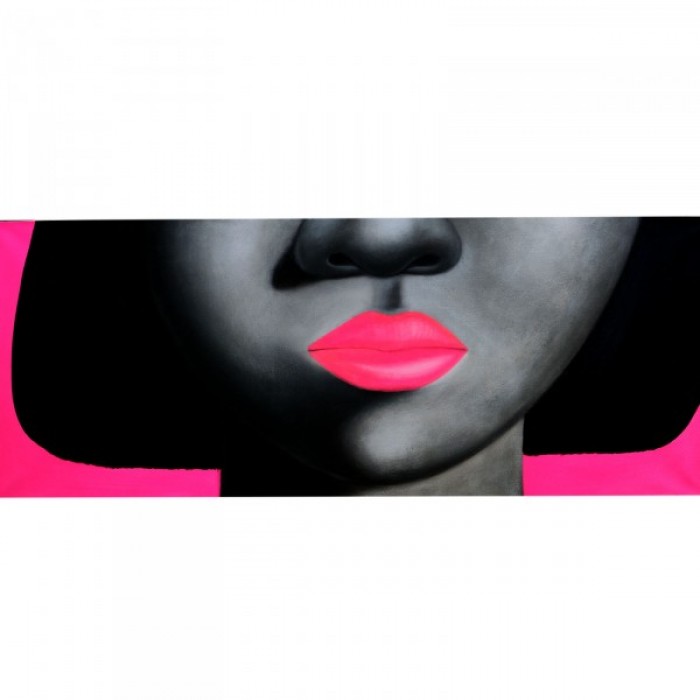 YUKI HAND PAINTED CANVAS | GIRL WITH HOT PINK LIPS