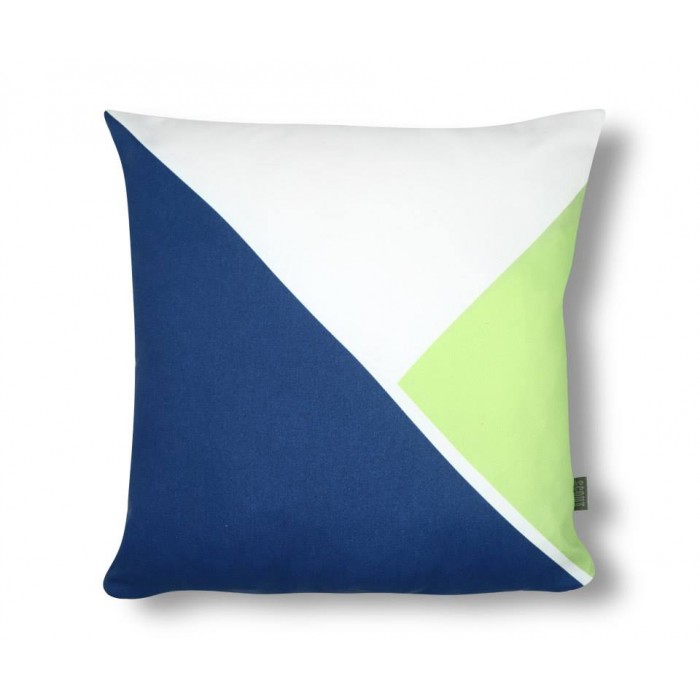 SCOUT TRIANGLE CUSHION COVER in NAVY/GREEN
