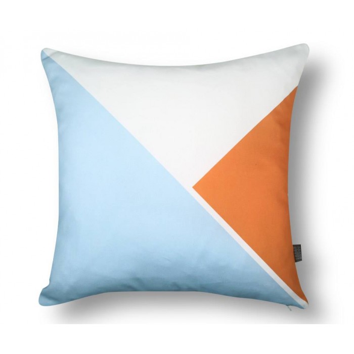 SCOUT TRIANGLE CUSHION COVER in SKY/ORANGE