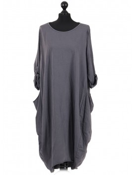 MADE IN ITALY PIA POCKET DRESS | CHARCOAL