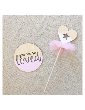 YOU ARE SO LOVED ROUND PLAQUE | WHITE + WOOD